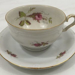 * vintage Winterling Bavaria Cup & Saucer with floral pattern and gold trim